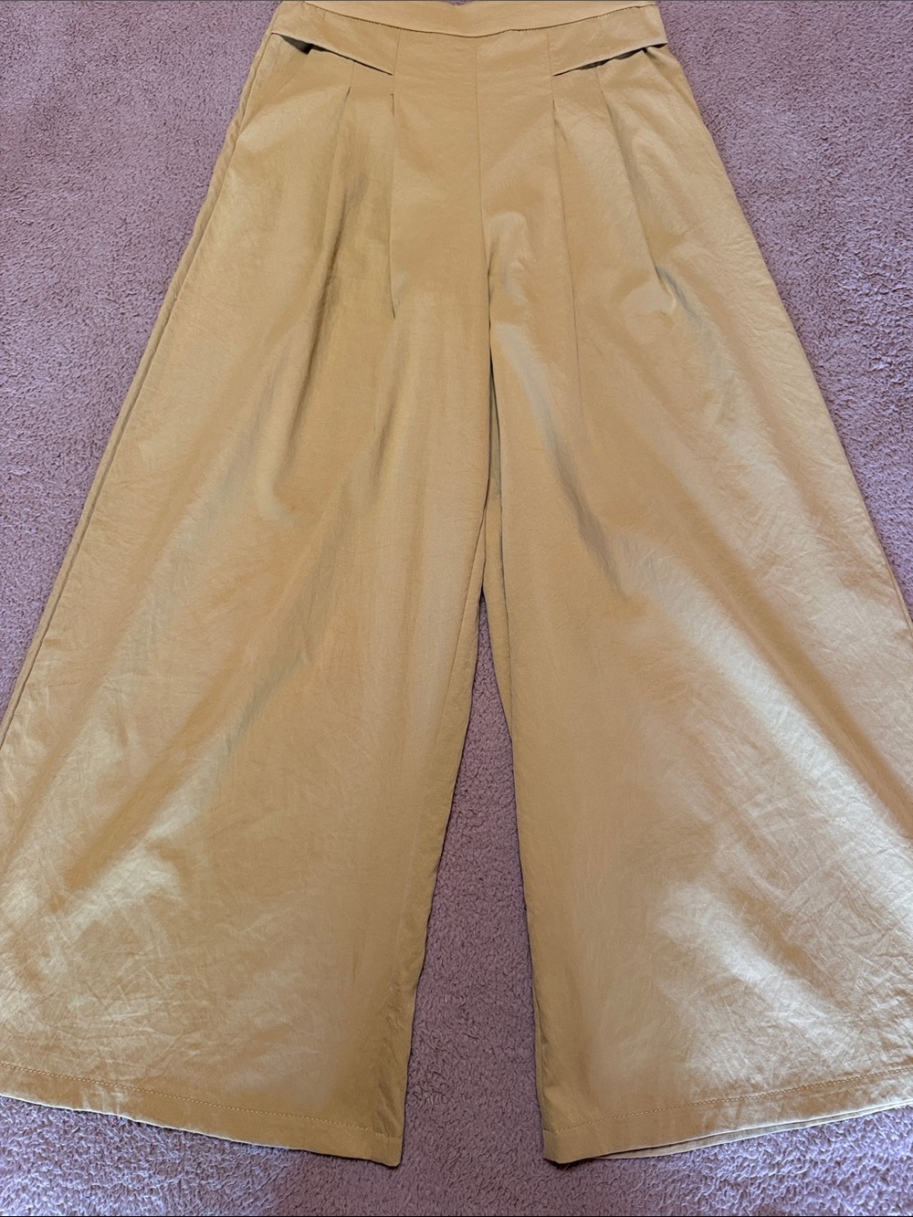 Wide Leg High-Rise Pants in Camel